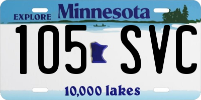 MN license plate 105SVC