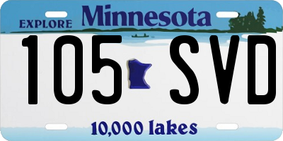 MN license plate 105SVD