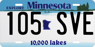 MN license plate 105SVE