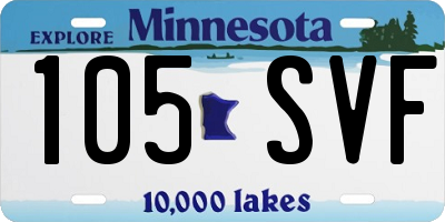 MN license plate 105SVF