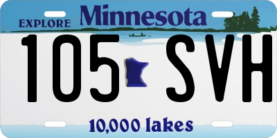 MN license plate 105SVH