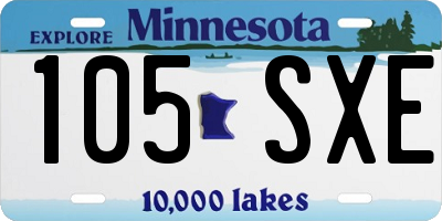 MN license plate 105SXE