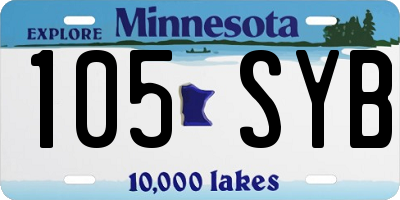 MN license plate 105SYB