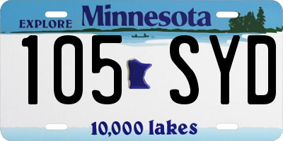 MN license plate 105SYD
