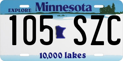 MN license plate 105SZC