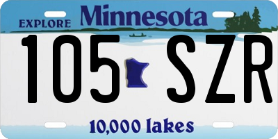 MN license plate 105SZR