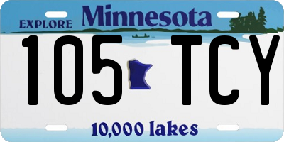 MN license plate 105TCY