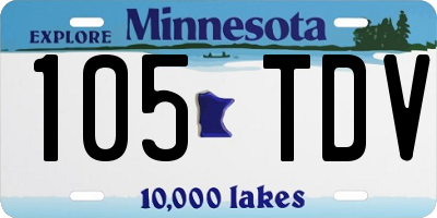 MN license plate 105TDV