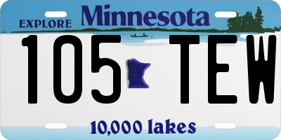 MN license plate 105TEW