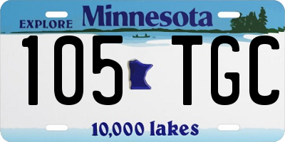 MN license plate 105TGC