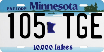 MN license plate 105TGE