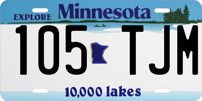 MN license plate 105TJM