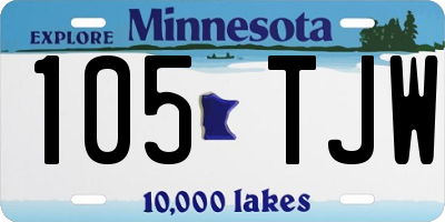 MN license plate 105TJW
