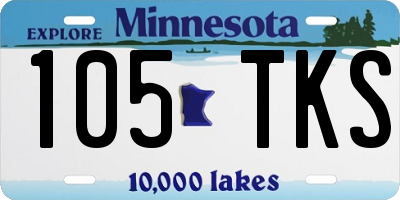 MN license plate 105TKS