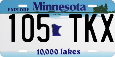 MN license plate 105TKX