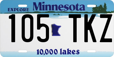 MN license plate 105TKZ