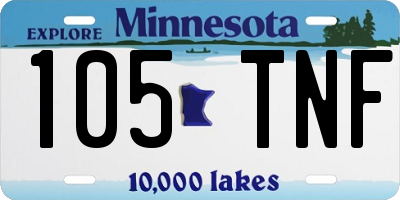 MN license plate 105TNF