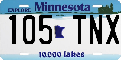 MN license plate 105TNX