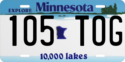 MN license plate 105TOG