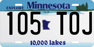 MN license plate 105TOJ