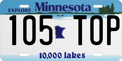 MN license plate 105TOP