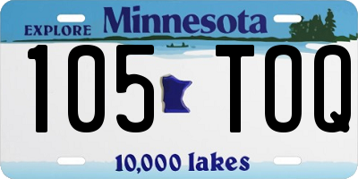 MN license plate 105TOQ