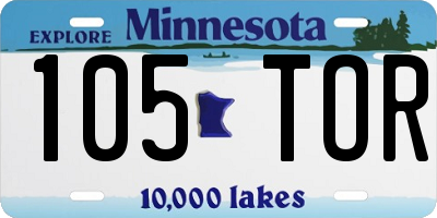 MN license plate 105TOR