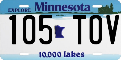 MN license plate 105TOV