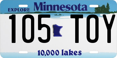 MN license plate 105TOY