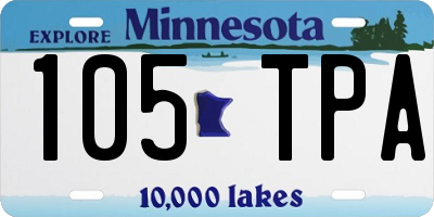 MN license plate 105TPA
