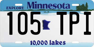 MN license plate 105TPI