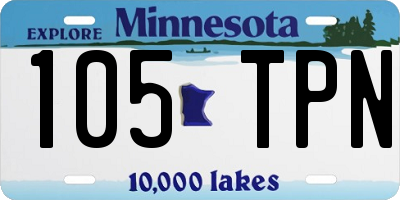 MN license plate 105TPN