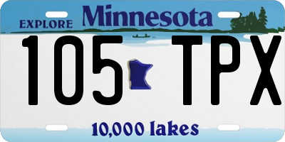 MN license plate 105TPX