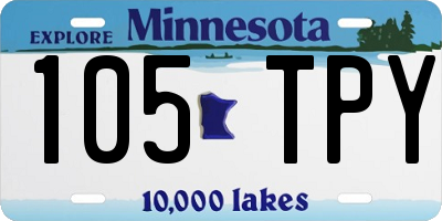 MN license plate 105TPY