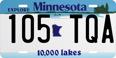 MN license plate 105TQA