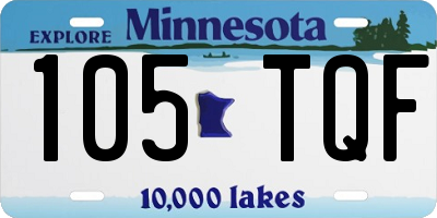 MN license plate 105TQF