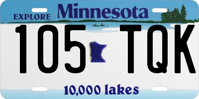 MN license plate 105TQK