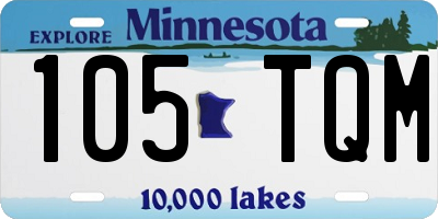 MN license plate 105TQM