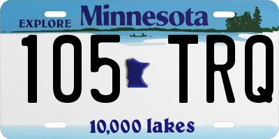 MN license plate 105TRQ