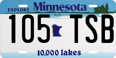 MN license plate 105TSB