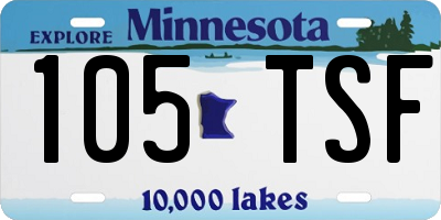 MN license plate 105TSF