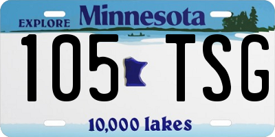 MN license plate 105TSG