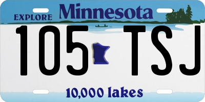MN license plate 105TSJ