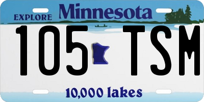 MN license plate 105TSM