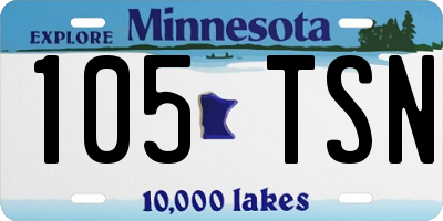 MN license plate 105TSN