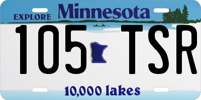 MN license plate 105TSR