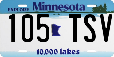 MN license plate 105TSV