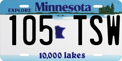 MN license plate 105TSW