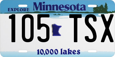 MN license plate 105TSX