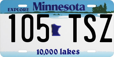 MN license plate 105TSZ